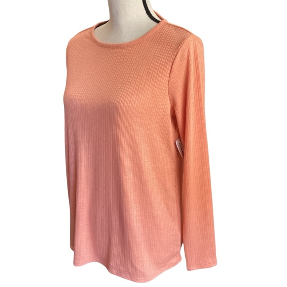 Old Navy Long Sleeve Luxe Crew Neck Top Apricot Color, Small NWT - Picture 9 of 9
